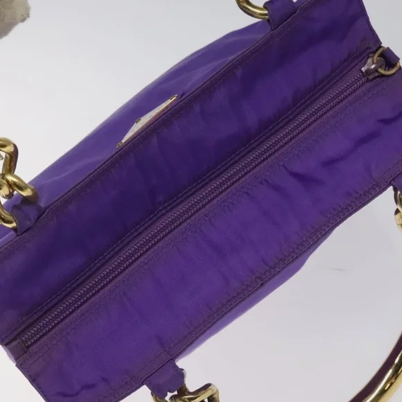 RARE PRADA Purple & Gold Nylon Vintage Handbag / Purse  (EUC) - Picture 7 of 16